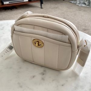 Coach Quilted Leather Camera Bag, Chalk/White, NWT